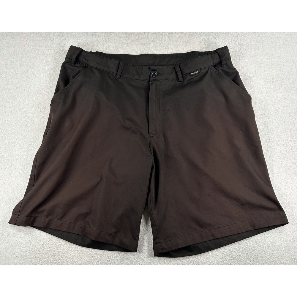 Big Dogs Shorts Mens LARGE 38" Black Elastic Waist 9" inseam Polyester